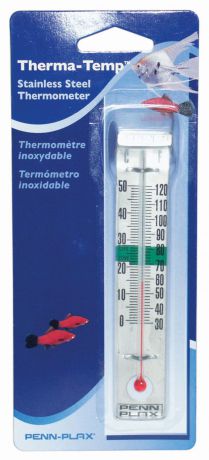 Термометр Penn Plax спиртовой металлический для аквариума (1 шт)