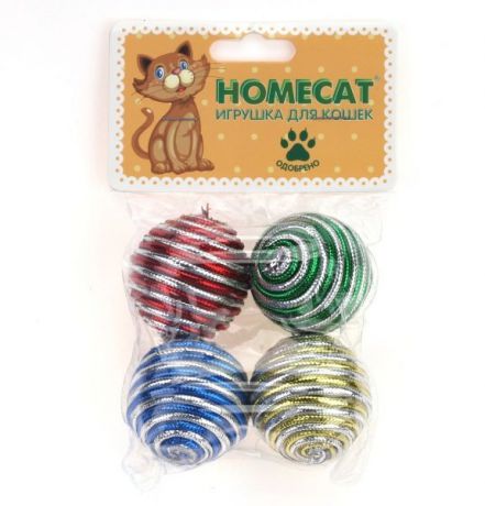 Игрушка Homecat Мячи полосатые гремящие для кошек (Ø 4 см, 4 шт, )