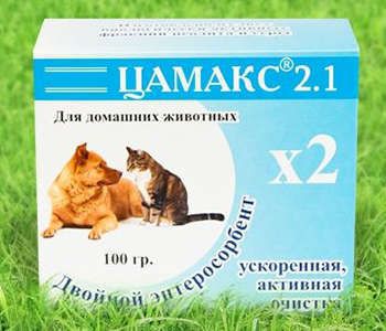 Пищевая добавка Цамакс двойной энтеросорбент профилактика для улучшения самочувствия и внешнего вида для животных (100 г)