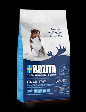 Сухой корм Bozita Grain Free Reindeer 30/20 для взрослых собак c нормальным и повышенным уровнем активности (1,1 кг, Оленина)