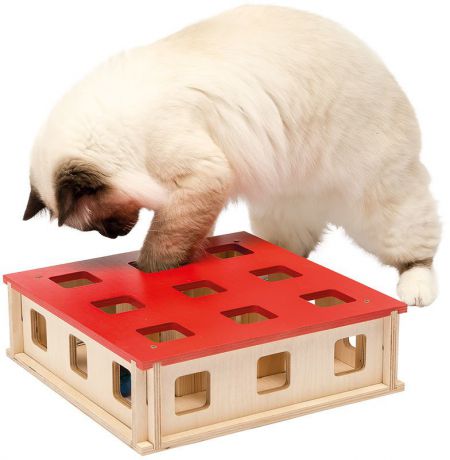 Игрушка Ferplast Magic Box для кошек (Д 27 х Ш 27 х В 8,5 см, Красный)