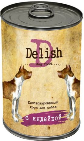 Консервы Delish для собак (400 г, Говядина и ягненок)