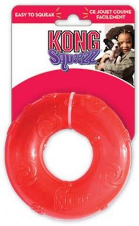Игрушка Kong Squeezz Кольцо большое резиновое с пищалкой для собак (15 см, )