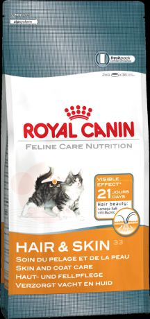 Сухой корм Royal Canin Hair&Skin 33 для кошек с проблемной шерстью и кожей (400 г, )