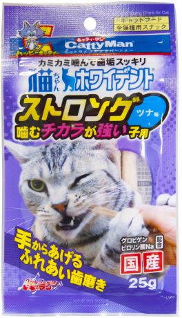 Лакомство Premium Pet Japan твердые отбеливающие палочки для устранения и профилактики зубного камня для кошек (25 г, На основе тихоокеанского тунца)