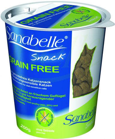 Лакомство Sanabelle Grain Free беззерновое для кошек 200 г