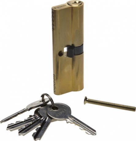 Механизм цилиндровый ЗУБР "МАСТЕР" тип "ключ-ключ", цвет латунь, 5-PIN, 90мм