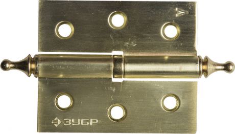 Петля дверная разъемная с крепежом ЗУБР "ЭКСПЕРТ" 1 подшипник, цвет мат. латунь (SB), левая, 75х63х2,5мм,2шт