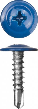 Саморезы со сверлом для листового металла ЗУБР 16 х 4.2 мм, 500 шт, RAL-5005 синий насыщенный