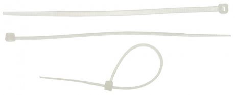 Стяжки кабельные нейлоновые белые ЗУБР КС-Б2 2.5 х 100 мм, 50 шт