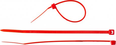 Стяжки кабельные нейлоновые красные ЗУБР КС-К1 2.5 x 100 мм, 100 шт