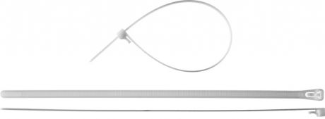 Стяжки кабельные нейлоновые разъемные белые ЗУБР КСР-Б1 7.5 x 300 мм, 100 шт