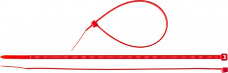 Стяжки кабельные нейлоновые красные ЗУБР КС-К1 3.6 x 300 мм, 100 шт