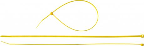Стяжки кабельные нейлоновые желтые ЗУБР КС-Ж1 3.6 x 300 мм, 100 шт