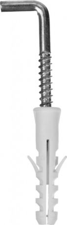 Дюбель полипропиленовый распорный в комплекте с шурупом-крюком ЗУБР тип ЕВРО, 8 х 40 / 5 х 57 мм, 6 шт
