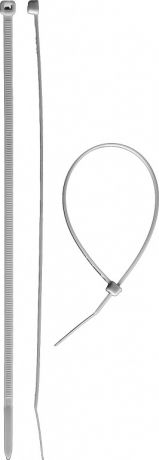 Стяжки кабельные нейлоновые белые ЗУБР КС-Б1 4.5 x 180 мм, 100 шт