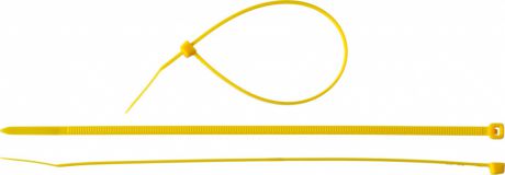 Стяжки кабельные нейлоновые желтые ЗУБР КС-Ж1 3.6 x 200 мм, 100 шт