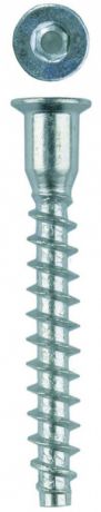 Винт-конфирмат оцинкованный ЗУБР шестигранный шлиц, 7ммx50мм, 2000шт