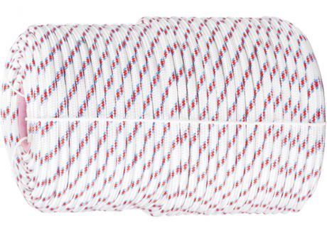 Фал плетёный полипр. 16-прядный с полипр. серд. 6 мм, бухта 100 м, 320 кгс СИБРТЕХ