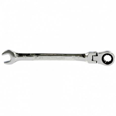 Ключ комбинированный трещоточный, 10мм, CrV, шарнирный, зерк.хром MATRIX PROFESSIONAL