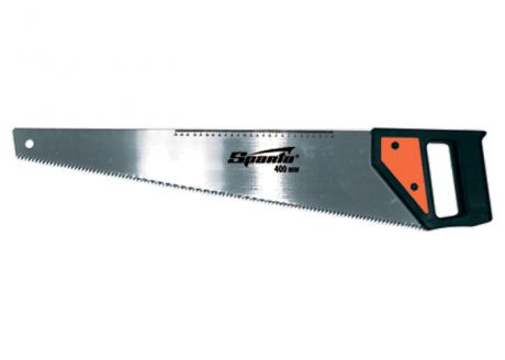 Ножовка по дереву SPARTA 232365 500 мм, 5-6 TPI, каленый зуб, линейка, пластиковая рукоятка