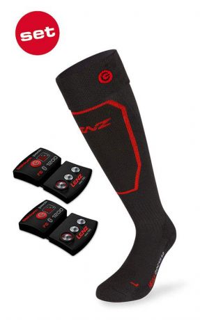 Набор LENZ Lenz носки унисекс + аккумулятор Heat Sock 1.0 Lithium Pack RCB 1200 (адаптер Eu/Us) черный 45/47