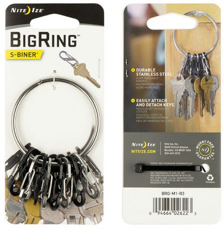 Брелок для ключей Nite Ize Nite Ize Big Ring серый