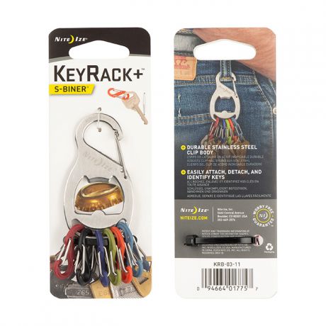 Брелок для ключей Nite Ize Nite Ize Key Rack с открывашкой серый