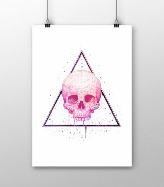 Постеры Череп в треугольнике