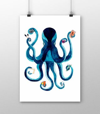 Постеры Творческий осьминог