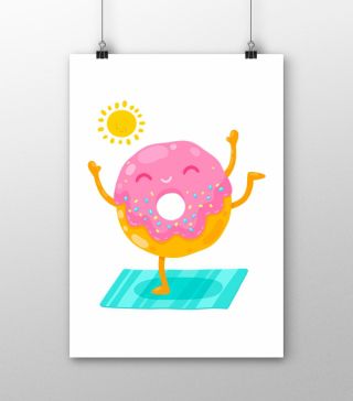 Постеры Пончик йога