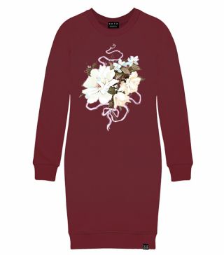 Платье-толстовка с принтом Нежные цветы