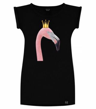 Платье с принтом Фламинго королева