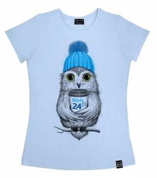 Футболка с принтом Bitrix owl with hat