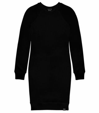 Платье базовое Чёрное платье-толстовка без принта
