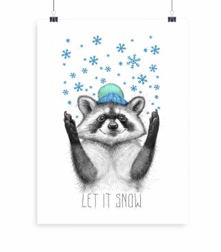 Постеры Снежный енот