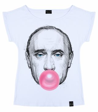 Футболка «лодочка» Путин с жвачкой
