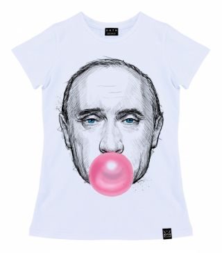 Футболка с принтом Путин с жвачкой