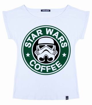 Футболка «лодочка» Star Wars Coffee