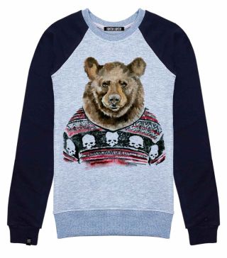 Толстовка с принтом Медведь в свитере