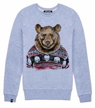 Толстовка с принтом Медведь в свитере