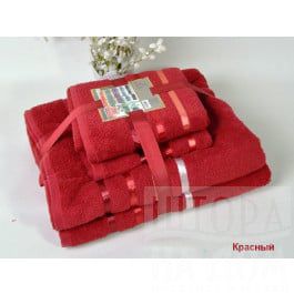 Полотенца Karna Комплект из 4-х махровых полотенец (50*80; 70*140) "KARNA BALE", красный
