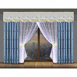 Шторы для комнаты Wisan Комплект штор №195W, голубой, белый