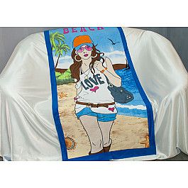 Полотенца Tango Пляжное полотенце Beach, 75*150 см, голубой, бежевый