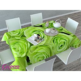 Скатерти Сирень Скатерть 3D "Зеленые розы"-A, салатовая