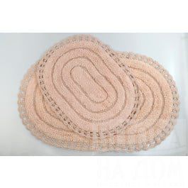 Коврик для ванной Modalin Набор ковриков для ванной кружевной "MODALIN YANA" (60x100; 50x70), пудра