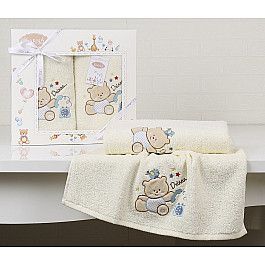 Полотенца Karna Комплект полотенец детский "KARNA BAMBINO-BEAR" (50*70; 70*120), кремовый