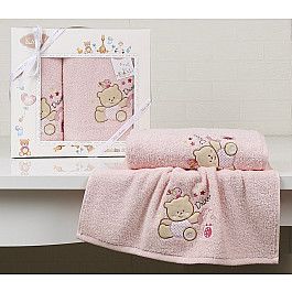 Полотенца Karna Комплект полотенец детский "KARNA BAMBINO-BEAR" (50*70; 70*120), розовый