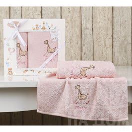 Полотенца Karna Комплект полотенец детский "KARNA BAMBINO-GIRAFFE" (50*70; 70*120), розовый