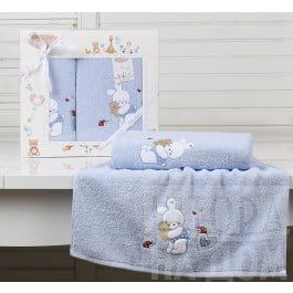 Полотенца Karna Комплект полотенец детский "KARNA BAMBINO-BUNNY" (50*70; 70*120), голубой